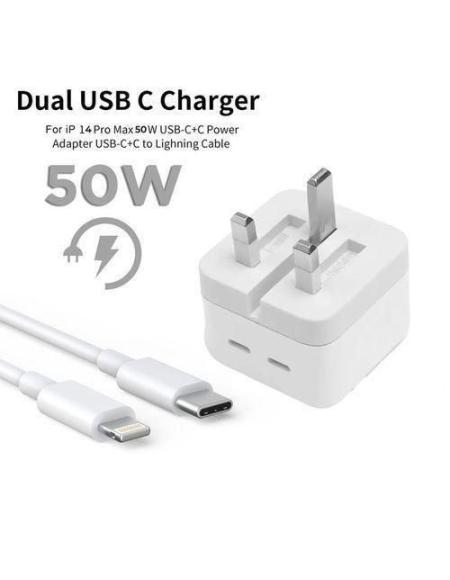 50W Dual Type C Lighting Super Fast Original Charger For Iphone